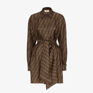 FENDI- Brow twill dress